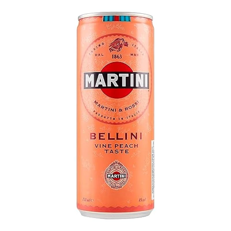 Martini Bellini Cocktail, Ready to Drink, Confezione da 24 lattine x 25 cl